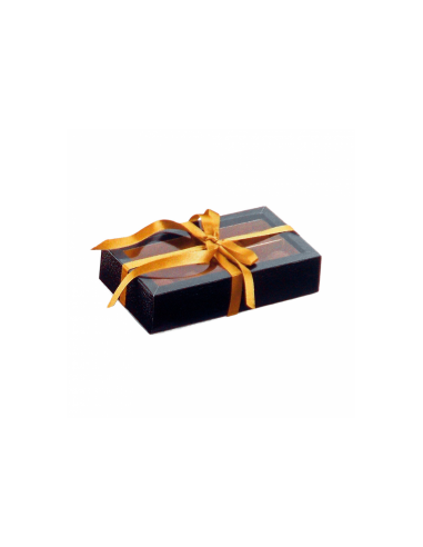 Boite vide pour chocolat 'Luxe' Noir - 14,5x7,5x3,5 cm