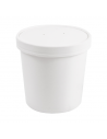 Pots à soupe avec couvercle Blanc - Cinq Tailles Disponibles - par 250 unités