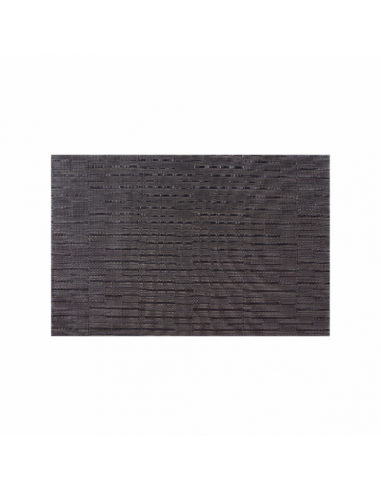 Lot de 12 sets de table réutilisables PVC - Couleur Noir Trame - Taille 45,5x30,5 cm