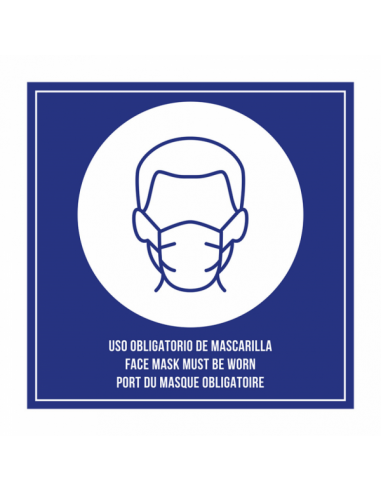 Plaque Auto-adhésive " Port du masque obligatoire "