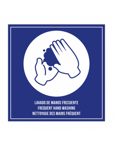 Plaque Auto-adhésive " Nettoyage des mains fréquent "