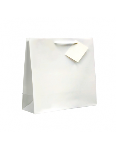 Sacs Boutiques avec Anses en Cordon - 19+10x27 cm - blanc