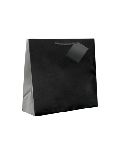 Sacs Boutiques avec Anses en Cordon - 19+10x27 cm - noir