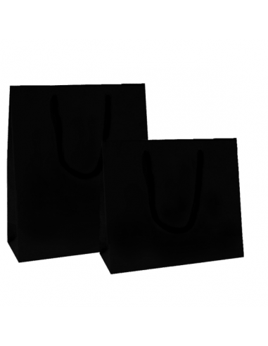 Sacs Boutiques avec Anses en Cordon - 40+15x32 cm - noir