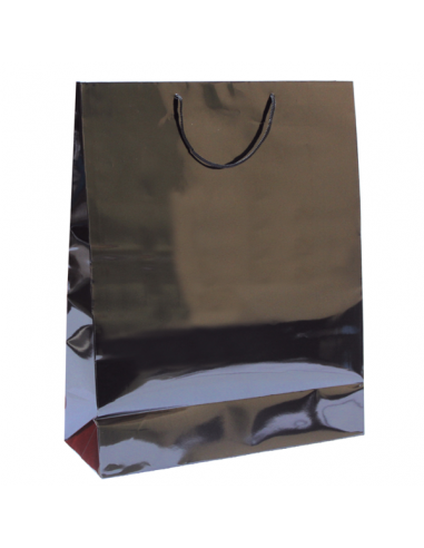 Sacs Boutiques avec Anses en Cordon - 40+15x50 cm - noir