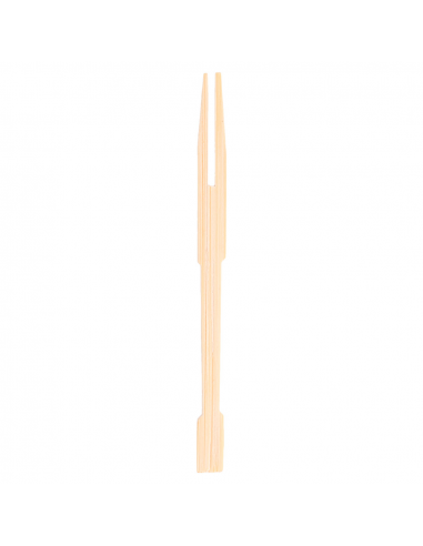 Mini fourchette en bambou naturel de 9 cm - Pack de 2000 unités
