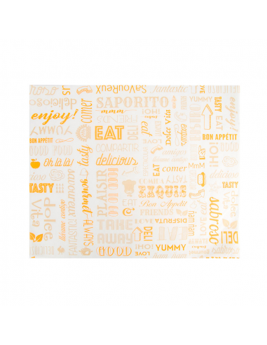 1000 Papier emballage ingraissable Parole Orange - 31x38 cm