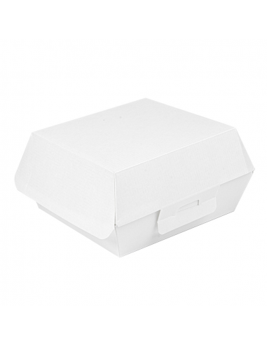 Lot de 450 boîtes pour burger Carton Blanc - 13x12,5x6,2 cm