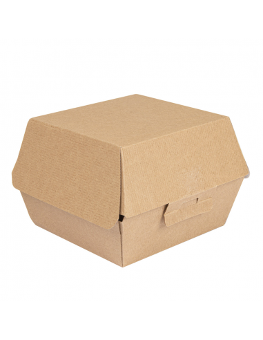 Lot de 500 boîtes pour burger Carton Marron - 13x12,5x9 cm