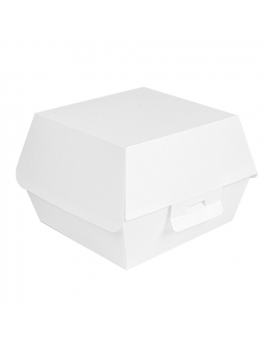 Lot de 500 boîtes pour burger Carton Blanc - 13x12,5x9 cm