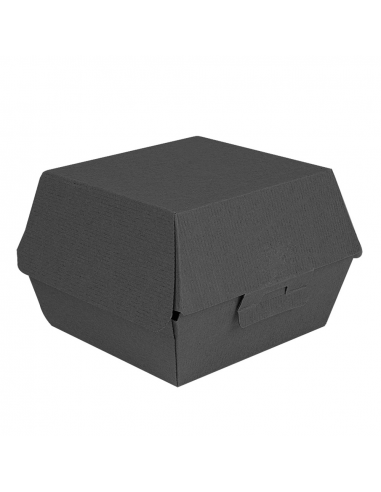 Lot de 500 boîtes pour burger Carton Noir - 13x12,5x9 cm