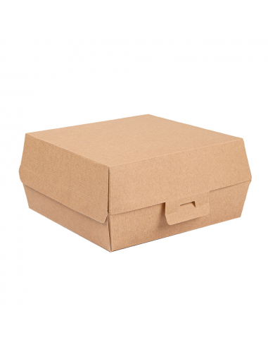 Lot de 500 boîtes pour burger Carton Marron - 14,2x13,7x6,1 cm