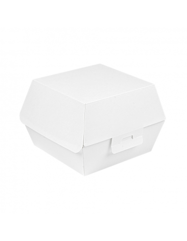 Lot de 500 boîtes pour burger Carton Blanc - 14,4x13,6x9,2 cm