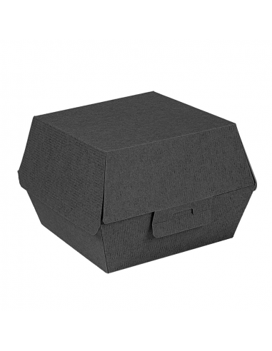 Lot de 500 boîtes pour burger Carton Noir - 14,4x13,6x9,2 cm
