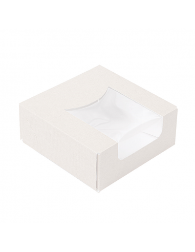 Lot de 300 Boîte sushi Blanc - Avec fenêtre - 23x23x5 cm