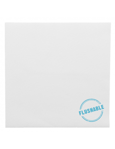 Serviettes "Flushable" en airlaid Blanc 20x20 cm - 3600 unités