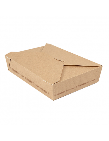 image Lunch Box en Carton micro-ondable 1470 ML 19,6x14x4,5 CM - lot de 200 unités