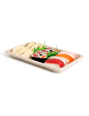 Boîtes Sushi en Bagasse - Présentation élégante pour vos délices japonais.