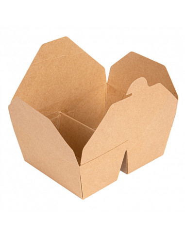 Boîte repas en Carton Brun - 2 compartiments