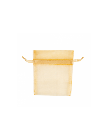 Grands sachets en organza avec fermeture - 35x40 cm - jaune