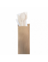 Set fourchette/couteau/cuillère/serviette/cure-dents "Makan" - 16 cm - par 200 unités